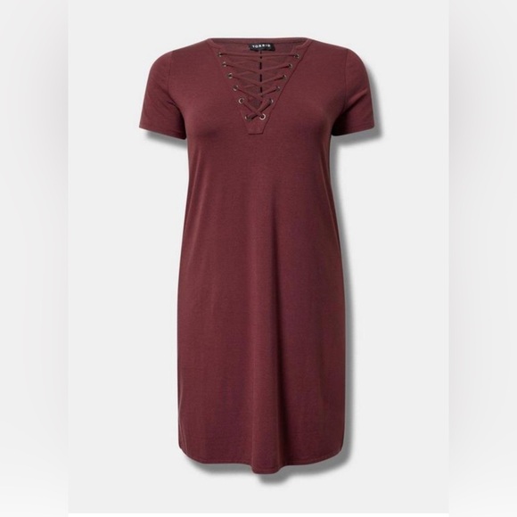 Mini Jersey Lace Up Shift Slit Dress size 3X (22-24) - Picture 5 of 5